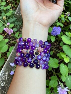 Purple Agate Stretchy Bracelet